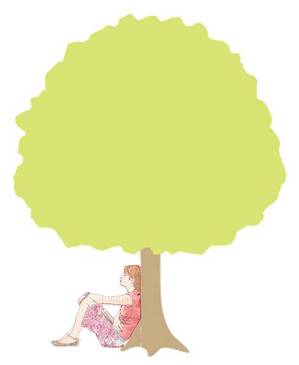 木に休む女性.jpgのサムネール画像